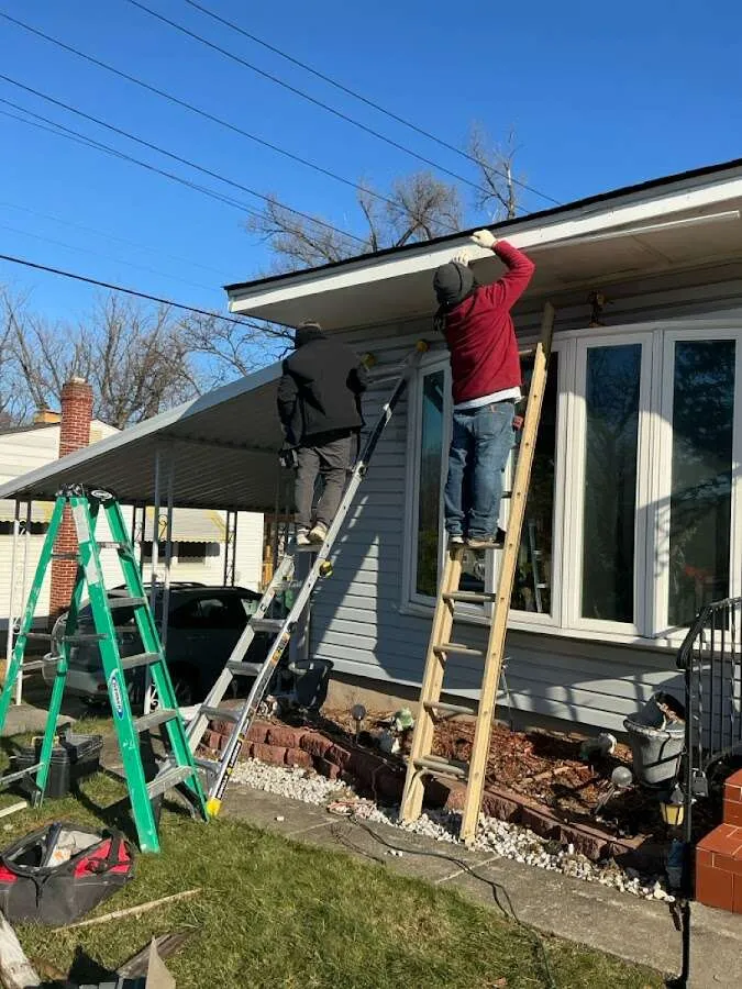 Restoration crew performing exterior repair in San Benito